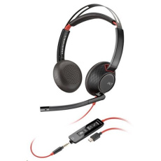 Poly náhlavní souprava Blackwire 5220, 3,5 mm jack + USB-C/A adaptér, stereo (bulk)