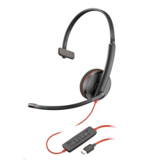 Poly náhlavní souprava Blackwire 3210, USB-C/A adaptér, mono (bulk)