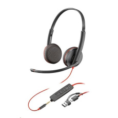 Poly náhlavní souprava Blackwire 3225, 3,5 mm jack + USB-C/A adaptér, stereo (bulk)