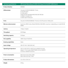 HPE Aruba Networking CX 6000 12G Class4 PoE 2G/2SFP 139W Switch