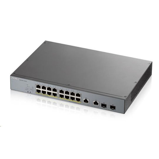 Zyxel GS1350-18HP 18 Port smart managed CCTV PoE switch, long range, 250W, 16x GbE, 2x combo RJ45/SFP