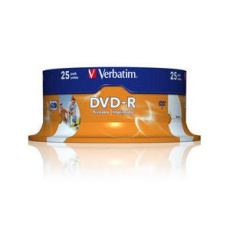 VERBATIM DVD-R(25-Pack)Spindle/Inkjet Printable/16x/4.7GB