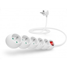 CONNECT IT prodlužovací kabel 230 V, 5 zásuvek, 2 m, s vypínačem (bílý) CONNECT IT prodlužovací kabel 230 V, 5 zásuvek, 2 m, s vypínačem (bílý)