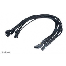 AKASA kabel FLEXA FP5 redukce pro ventilátory, 1x 4pin PWM na 5x 4pin PWM, 45cm