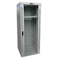 LEXI-Net 19" stojanový rozvaděč 27U 600x600 rozebiratelný, ventilační jednotka, termostat, kolečka, 600kg, sklo, šedý