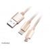 AKASA kabel 2v1 USB Type-A na Micro-B a USB Type-C, 120cm, zlatý