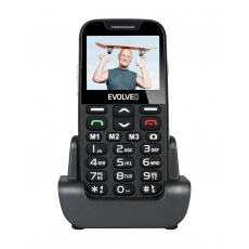 EVOLVEO EasyPhone XD, mobilní telefon pro seniory s nabíjecím stojánkem (černá barva)