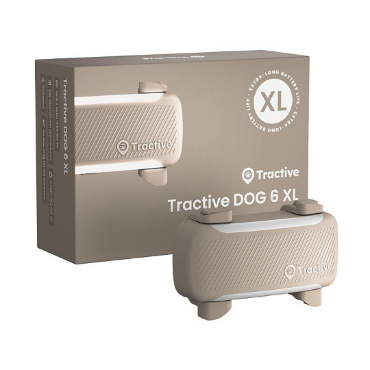 Tractive DOG 6 XL – Chytrý GPS lokátor pro psy se sledováním životních funkcí a zdravotními upozorněními, hnědý