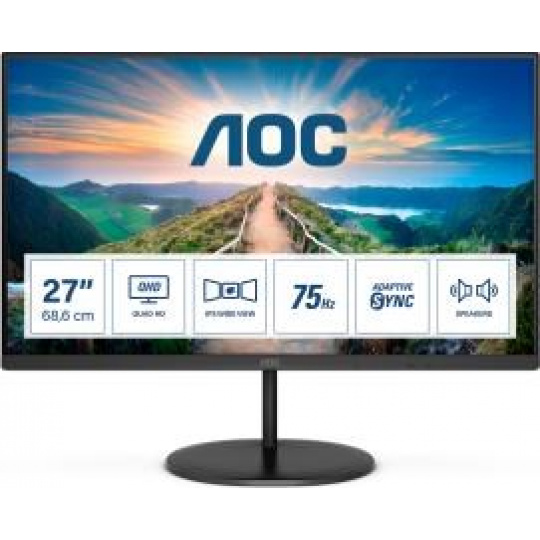 AOC MT IPS LCD WLED 27" Q27V4EA - IPS panel, 2560x1440, HDMI, DP, repro