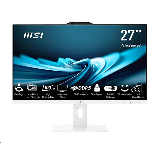 MSI PC AiO PRO AP272P 14M-1086XEU, Core i3 14100, 27" FHD, Anti-Glare, Non-Touch, 16GB, 512GB SSD, N/A, No OS, White MSI PC AiO PRO AP272P 14M-1086XEU, Core i3 14100, 27" FHD, Anti-Glare, Non-Touch, 16GB, 512GB SSD, N/A, No OS, White