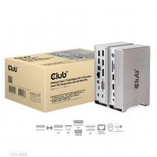 Club3D Dokovací stanice USB-C, Triple Display DP 1.4 Alt mode Displaylink Dynamic PD Charging Dock with 120 Watt PS