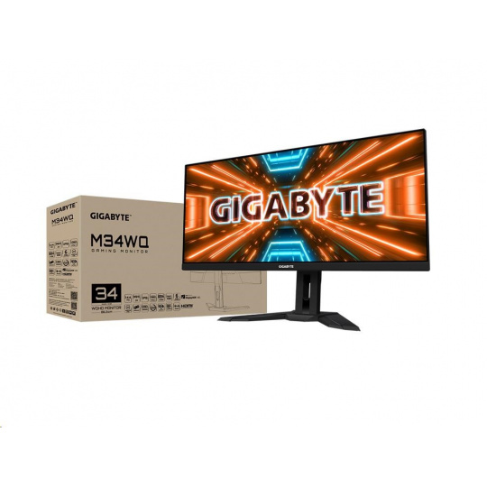 GIGABYTE LCD - 34" Gaming monitor M34WQ WQHD, 3440 x 1440, 144Hz, 1000:1, 400cd/m2, 1ms, 2xHDMI 2.0, 1xDP, SS IPS