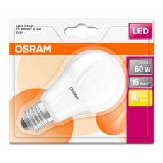 OSRAM LED STAR CL A Fros. 8,5W 827 E27 806lm 2700K (CRI 80) 15000h A+ (Krabička 1ks) OSRAM LED STAR CL A Fros. 8,5W 827 E27 806lm 2700K (CRI 80) 15000h A+ (Krabička 1ks)