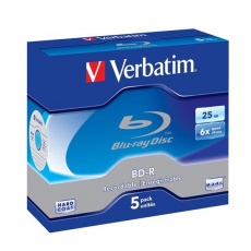 VERBATIM BD-R SL(5-pack)Blu-Ray/Jewel/6x/25GB