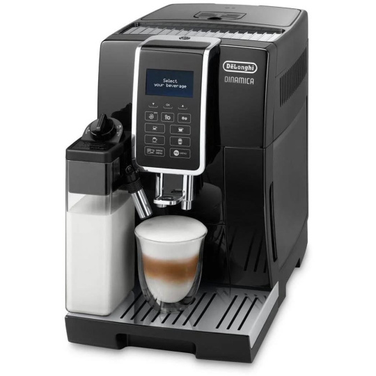 DeLonghi Dinamica ECAM 350.55.B automatický kávovar, 15 bar, vestavěný mlýnek, mléčný systém, zásobník na mletou kávu DeLonghi Dinamica ECAM 350.55.B automatický kávovar, 15 bar, vestavěný mlýnek, mléčný systém, zásobník na mletou kávu