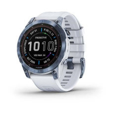 Garmin fenix 7 Sapphire Solar,Titan Blue/ White Silicone Band, EU