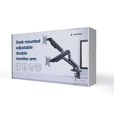 GEMBIRD Držák 2 monitorů na stůl MA-DA2-05, naklápěcí, až do 32” a 9kg, vesmírně šedý GEMBIRD Držák 2 monitorů na stůl MA-DA2-05, naklápěcí, až do 32” a 9kg, vesmírně šedý