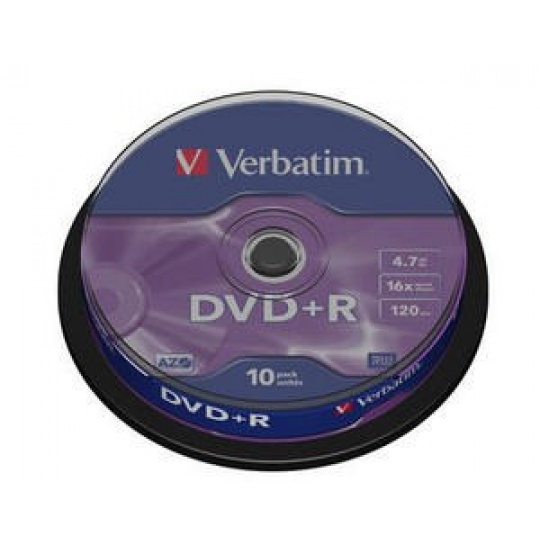 VERBATIM DVD+R(10-Pack)Spindle/General Retail/16x/4.7GB