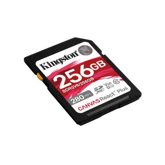 Kingston SDXC karta 256GB Canvas React Plus, UHS-II, U3, V60, R:280/W:150MB/s