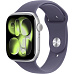 Apple Watch Series 11 GPS + Cellular 46mm Silver Aluminium Case with Purple Fog Sport Band - S/M