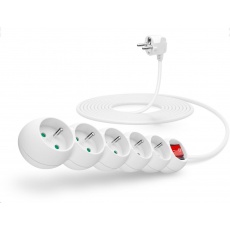 CONNECT IT prodlužovací kabel 230 V, 5 zásuvek, 5 m, s vypínačem (bílý) CONNECT IT prodlužovací kabel 230 V, 5 zásuvek, 5 m, s vypínačem (bílý)