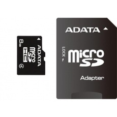 ADATA MicroSDHC karta 8GB Class 4 + SD adaptér ADATA MicroSDHC karta 8GB Class 4 + SD adaptér