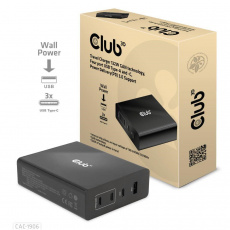 Club3D cestovní nabíječka 132W GAN technologie, 4xUSB-A a USB-C, PD 3.0 Support