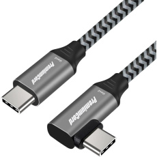 PREMIUMCORD Zahnutý kabel USB-C (USB 3.2 Gen 2, 3A, 60W, 20Gbit/s), hliníkové krytky konektorů, 2m PREMIUMCORD Zahnutý kabel USB-C (USB 3.2 Gen 2, 3A, 60W, 20Gbit/s), hliníkové krytky konektorů, 2m