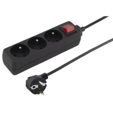 Konnoc DX-3FS 5m trojzásuvka s vypínačem ČERNÁ Konnoc DX-3FS 5m trojzásuvka s vypínačem ČERNÁ