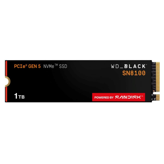 WD BLACK SSD NVMe 1TB PCIe SN8100 Powered by SanDisk, Gen5, (R:14900, W:11000MB/s) WD BLACK SSD NVMe 1TB PCIe SN8100 Powered by SanDisk, Gen5, (R:14900, W:11000MB/s)