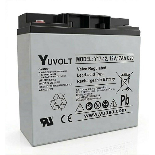 Baterie - YUVOLT Y17-12FR (12V; 17Ah; závit M5; životnost 3-5let)