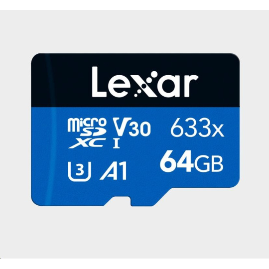 Lexar microSDXC 633x UHS-I/A1/U3/10 R95/no adap (V30) 64GB Lexar microSDXC 633x UHS-I/A1/U3/10 R95/no adap (V30) 64GB