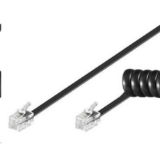 PremiumCord Kabel telefonní sluchátkový kroucený 4 žíly 4m - černý PremiumCord Kabel telefonní sluchátkový kroucený 4 žíly 4m - černý