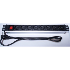 PremiumCord Panel napájecí do 19" racku 1.5U, 8x230V, 2m kabel, vypínač PremiumCord Panel napájecí do 19" racku 1.5U, 8x230V, 2m kabel, vypínač