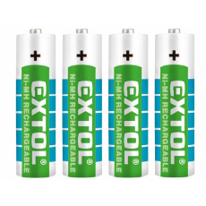 Extol Energy (42061) baterie nabíjecí, 4ks, AA (HR6), 1,2V, 2400mAh, NiMh
