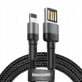 Baseus Cafule (Special Edition) nabíjecí / datový kabel USB na Lightning 2,4A 1m, šedá-černá