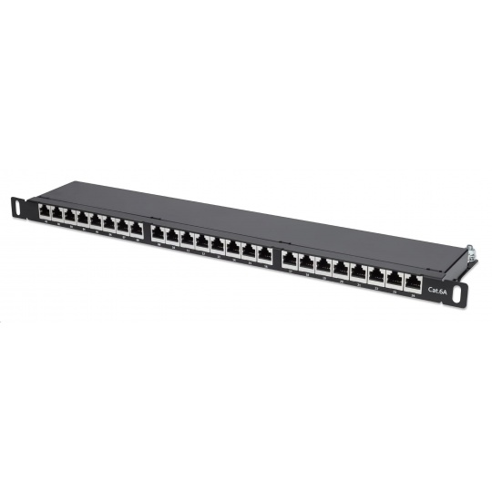 Intellinet Patch panel 24 port Cat6A, stíněný FTP, černý, 0.5U