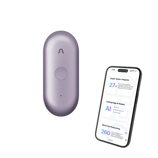 PLAUD Note Pin S Purple - AI hlasový záznamník + náramek a šňůrka na krk PLAUD Note Pin S Purple - AI hlasový záznamník + náramek a šňůrka na krk