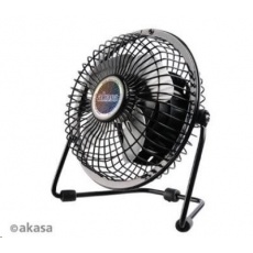 AKASA stolní ventilátor 4", 150 x 160 x 85mm, napájení z USB portu, hliníkové lopatky AKASA stolní ventilátor 4", 150 x 160 x 85mm, napájení z USB portu, hliníkové lopatky