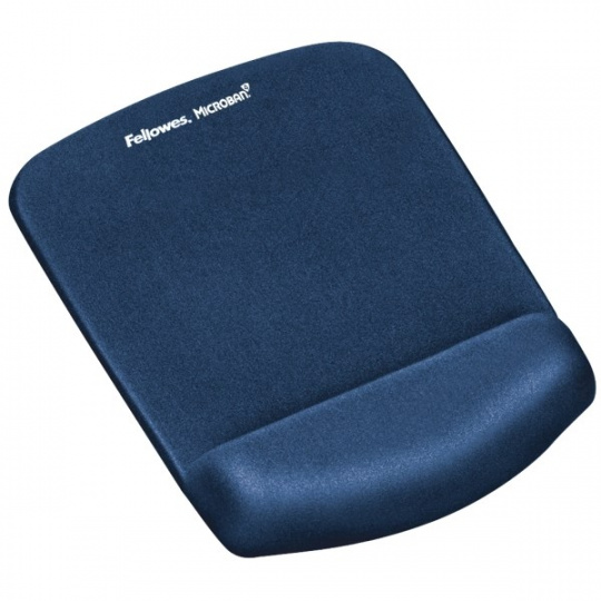 Podložka pod myš a zápěstí Fellowes PlushTouch modrá