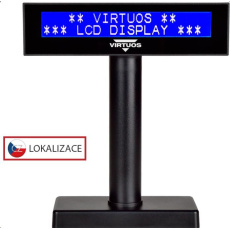 Virtuos LCD zákaznický displej Virtuos FL-2026MB 2x20, USB, černý