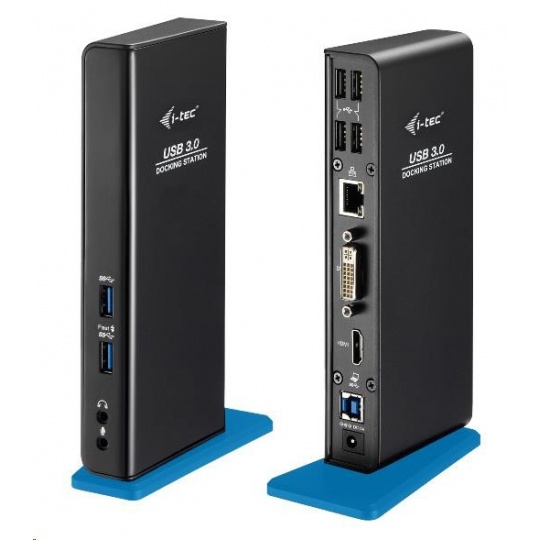 i-tec USB 3.0 Dual Video DVI HDMI Docking Station + Glan + Audio + USB 3.0 Hub