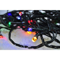 Solight LED venkovní vánoční řetěz, 100 LED, 10m, přívod 3m, 8 funkcí, časovač, IP44, vícebarevný Solight LED venkovní vánoční řetěz, 100 LED, 10m, přívod 3m, 8 funkcí, časovač, IP44, vícebarevný