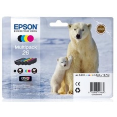 EPSON ink čer+bar "Lední medvěd" CLARIA Premium 26 - multipack (CMYK) EPSON ink čer+bar "Lední medvěd" CLARIA Premium 26 - multipack (CMYK)