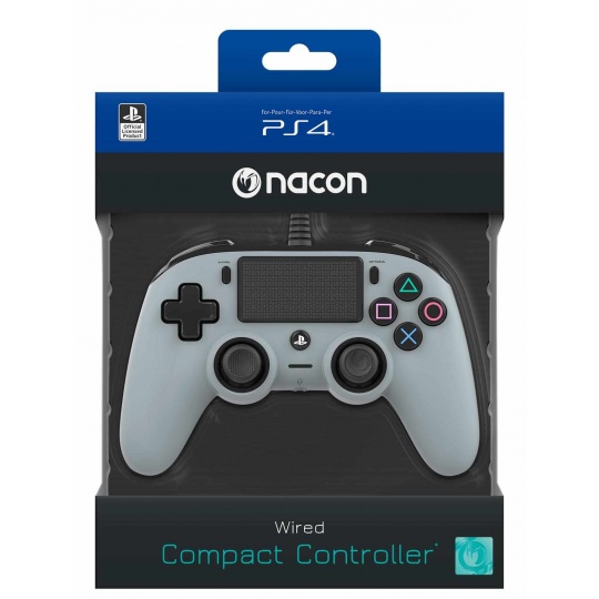 Nacon Wired Compact Controller - ovladač pro PlayStation 4 - šedý Nacon Wired Compact Controller - ovladač pro PlayStation 4 - šedý