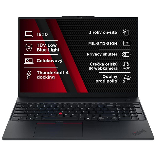 BAZAR - LENOVO NTB ThinkPad E16 G3 - Ultra7 255H,16" WUXGA,32GB,1TBSSD,IRcam,W11P - Poškozený obal BAZAR - LENOVO NTB ThinkPad E16 G3 - Ultra7 255H,16" WUXGA,32GB,1TBSSD,IRcam,W11P - Poškozený obal