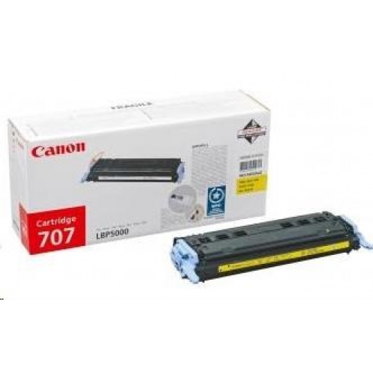 Canon TONER CRG-707Y žlutý pro i-Sensys LBP5000, LBP5100 (2 500 str.)