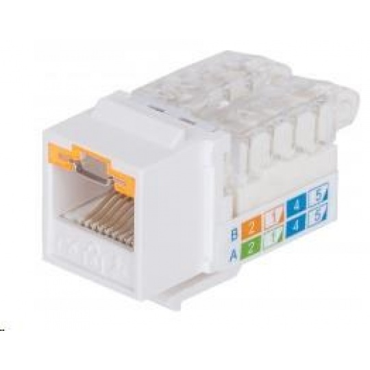 Intellinet Locking Cat6A Keystone Jack, UTP, Toolless, Locking Function, White