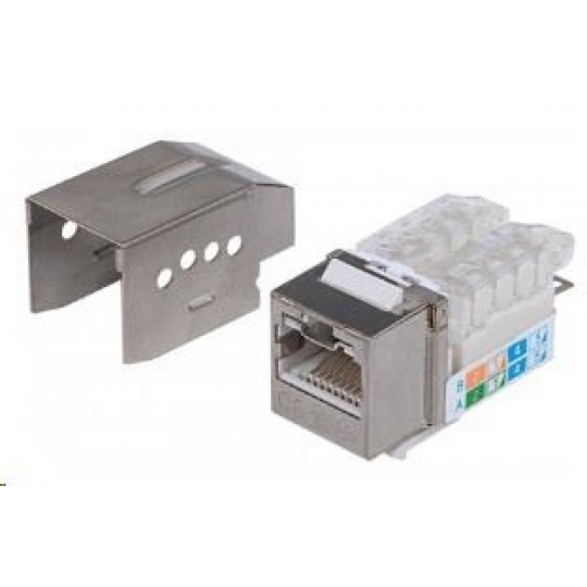 Intellinet Locking Cat6 Keystone Jack, FTP, Toolless, Locking Function, Metallic