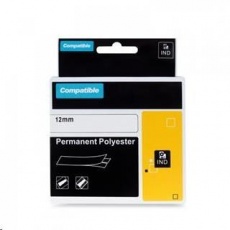 PRINTLINE kompatibilní páska s DYMO 622289, 12mm x 5,5m, černý tisk / průhledný podklad, RHINO, polyesterová